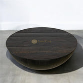 Hand-carved Semisfera Reclaimed Wood Coffee Table Charcoal Brown